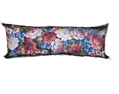 Декоративный гобеленовый чехол Цветы на черном 34х87