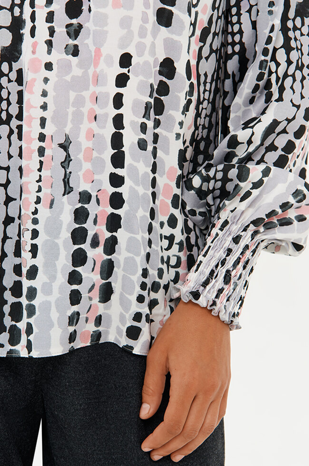 23429 Блузка женская (серый  принт)