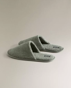 ZARA HOME МАХРОВЫЕ ТАПОЧКИ, ХАКИ