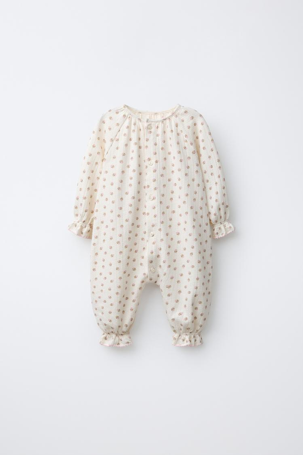 ZARA КОМБИНЕЗОН С ПРИНТОМ "КАПКЕЙКИ", ЭКРЮ