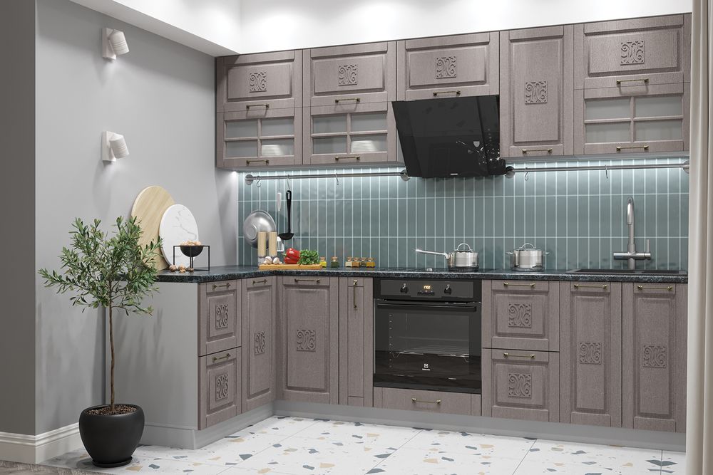 Модульный кухонный гарнитур «Опера» 2800/800 (Вуд патина)