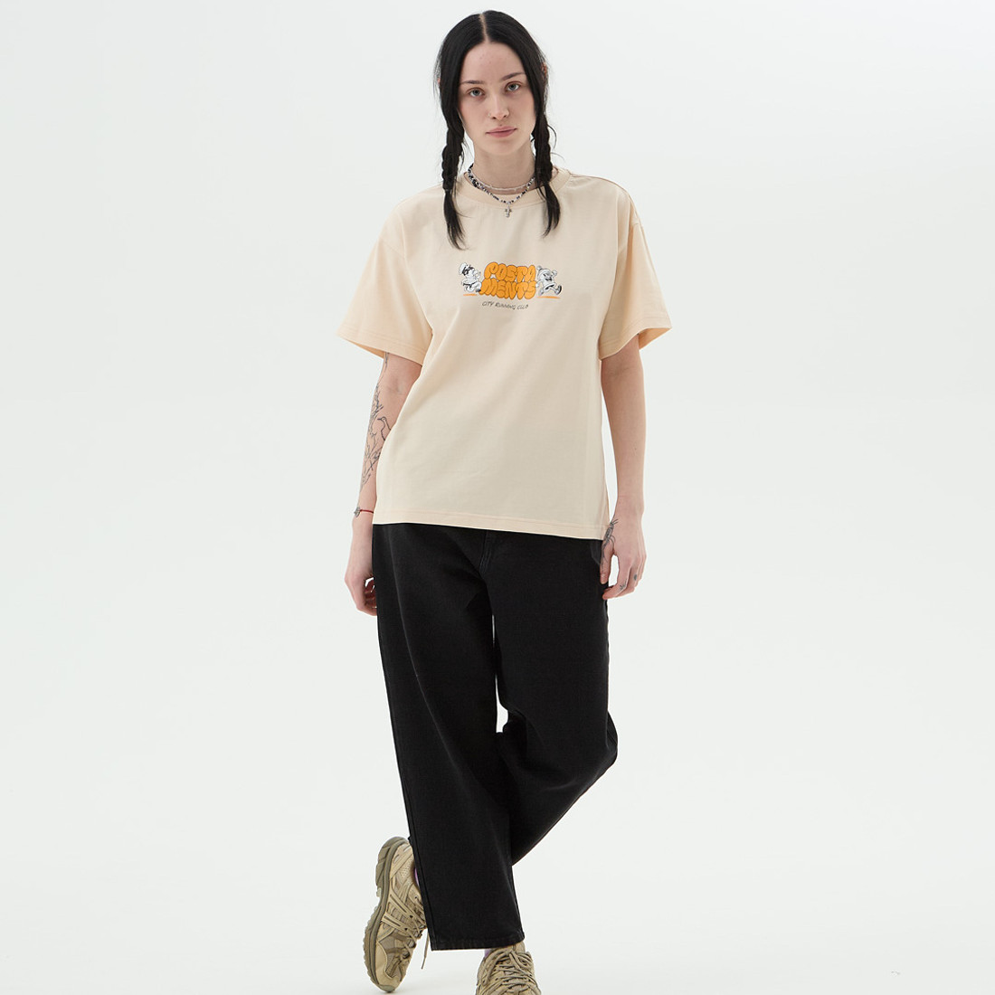 Футболка Postaments Running Club (beige)
