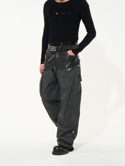 Брюки BLIND "Two-Layered" Deconstructed Leather Pants