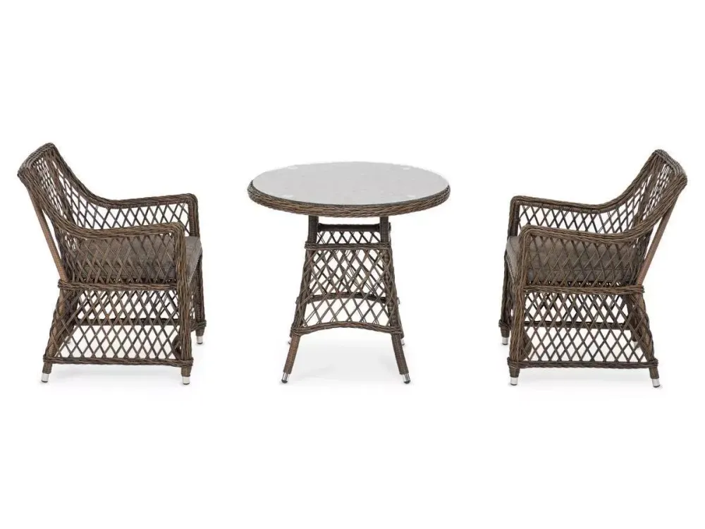 "Эспрессо-80 L" обеденная группа плетеная, цвет коричневый