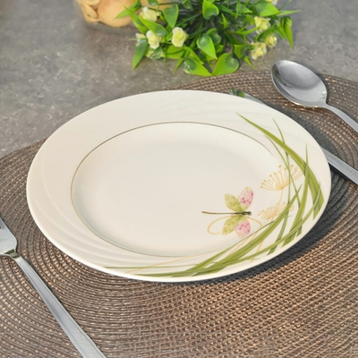 Тарелка 240мм мелкая форма Голубка Стрекоза