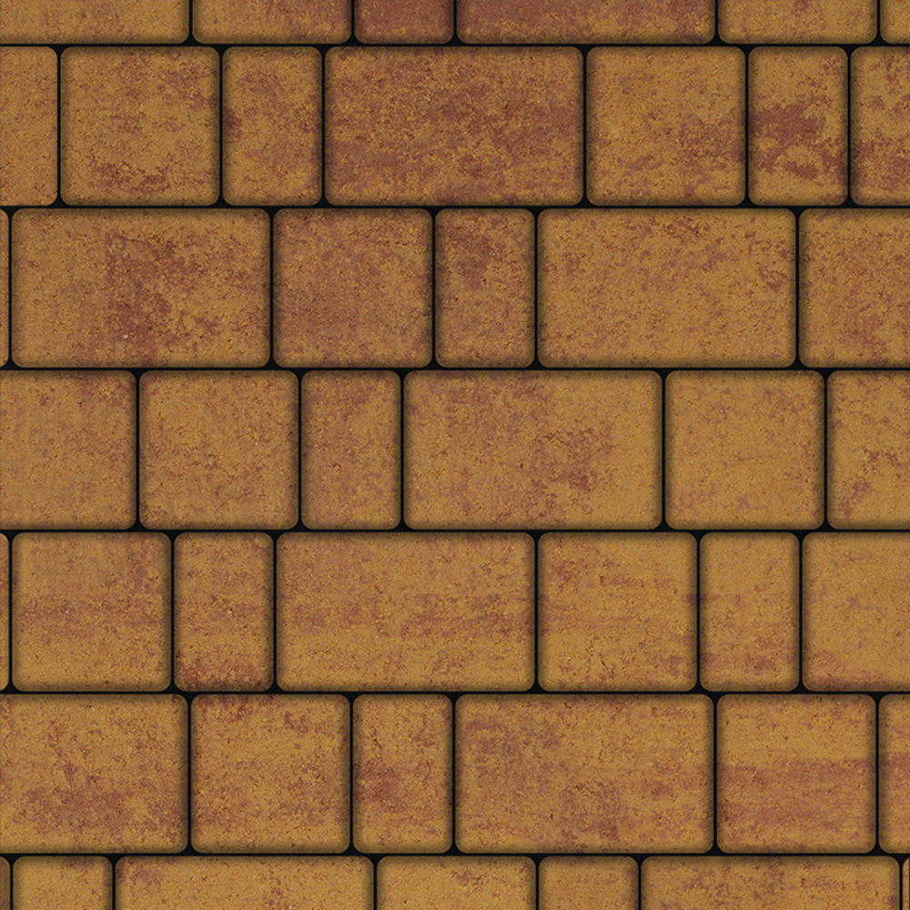 Тротуарная плитка СТАРЫЙ ГОРОД - Листопад гладкий Каир, комплект из 3 видов плит