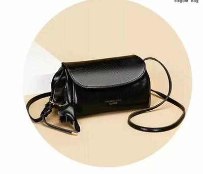 Сумка женская FASHION & BAGS, экокожа, черная, на плечо и через плечо, компактная