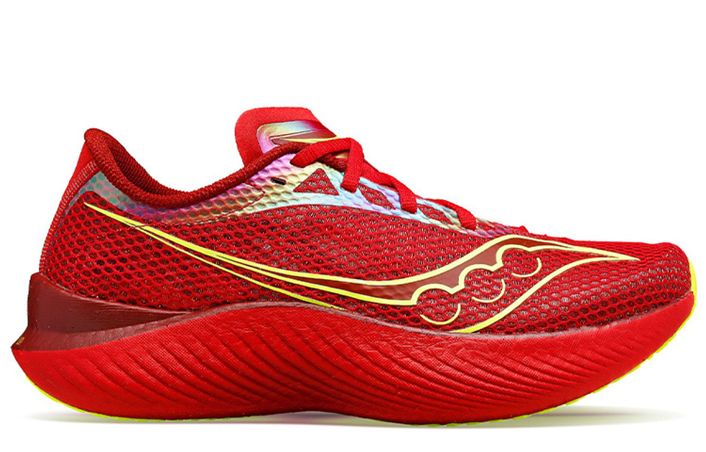 Saucony Endorphin Pro 3 lace-up shock absorption non-slip low-top running shoes men's red