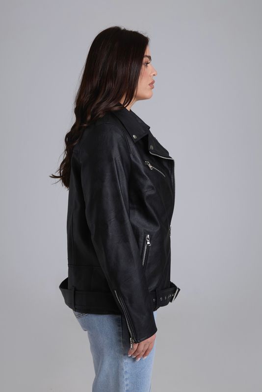 Куртка-косуха из экокожи, черный