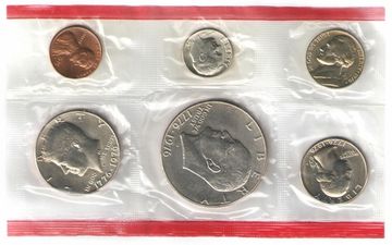 Официальный годовой набор монет США 1976 года (6 монет в запайке) двор D