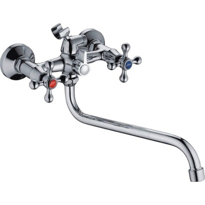 смеситель ванна LEDEME крест, поворотный переключатель на душ, керамика L2327