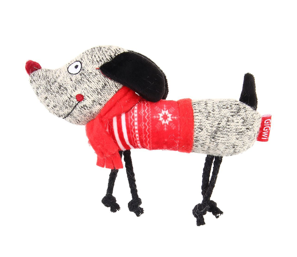 Gigwi X-mas TALES игрушка для собак Собачка с пищалкой 15,5 см