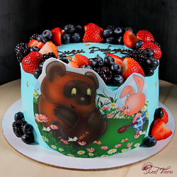 Декор торта Винипух и ягоды кондитерская Sweet Visors Сладкие Козырьки. Кондитер Светлана Дегтерева. Домашние торты на заказ в СПБ. Мы создаем сладкие истории на любой вкус на день рождения, юбилей, свадьбу. Торты для мальчиков и мужчин, для девушек и девочек. Вы можете заказать десерты ручной работы.