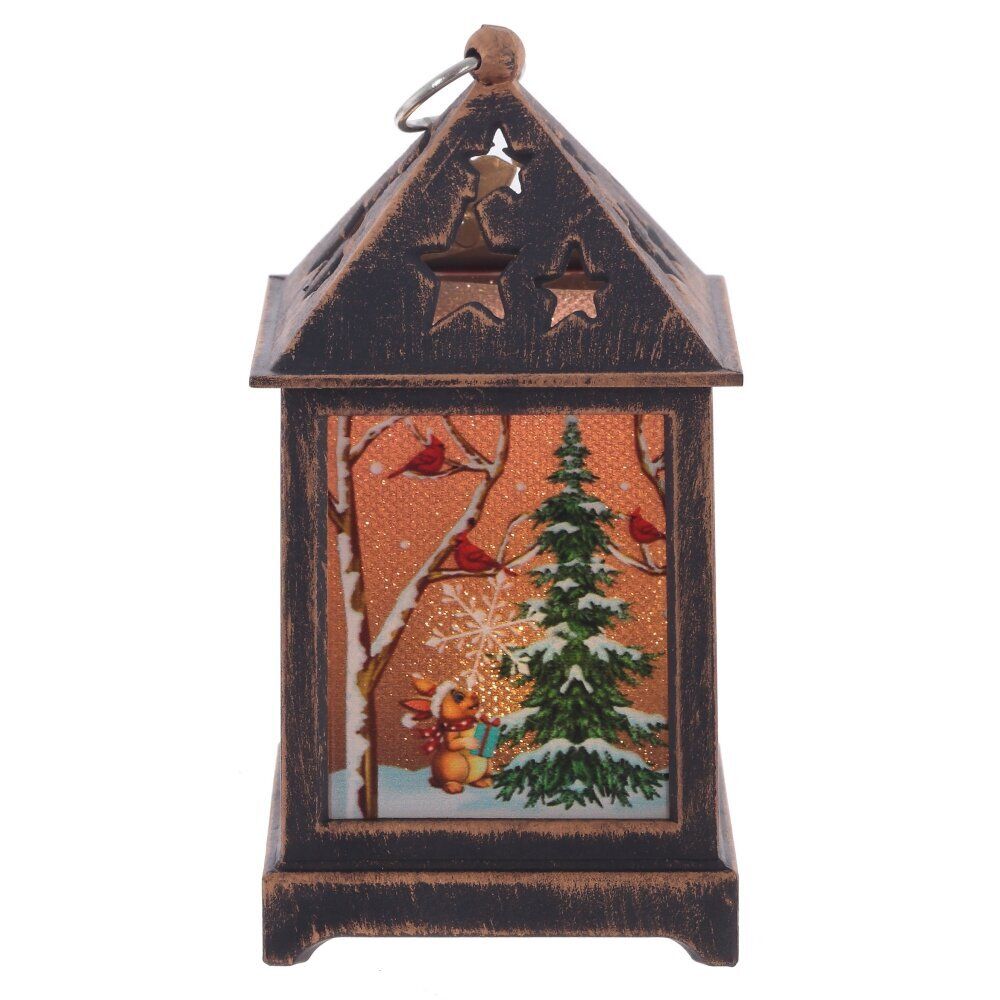 GAEM Изделие декоративное "Фонарь" (подсвет, LR44 х3шт) L6,5 W6,5 H12 см, 2в.