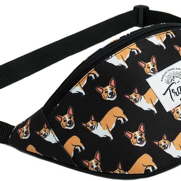 Поясная сумка Travel. Корги. Черный