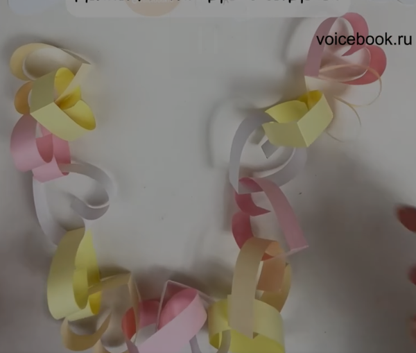 Делаем гирлянду из сердечек 14 февраля