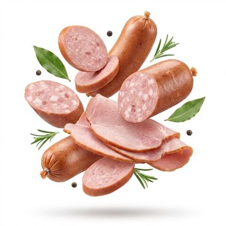 Вареная колбаса, ветчины