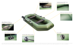 Лодка ПВХ АКВА-ОПТИМА 260 зеленый