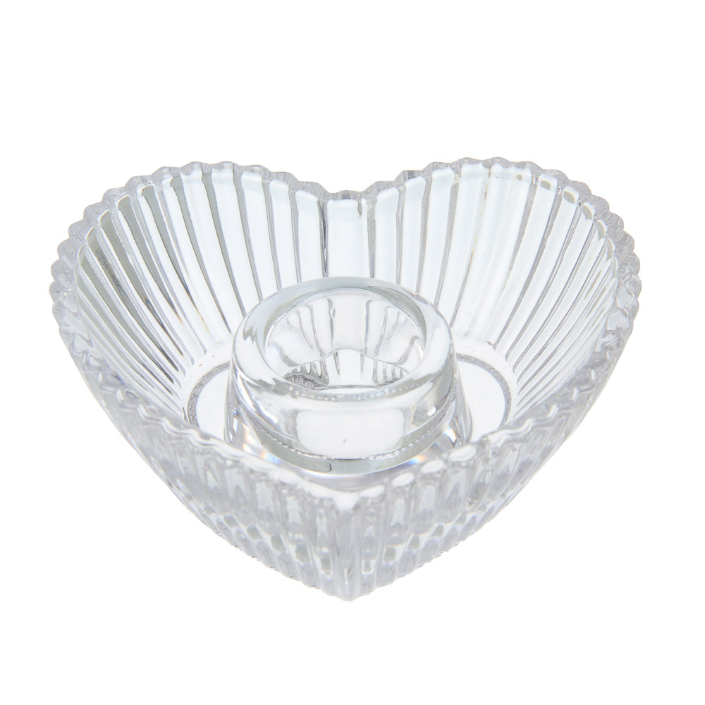 Подсвечник тм LADECOR стеклянный, 8,5x8,5x3,5 см, 2 формы