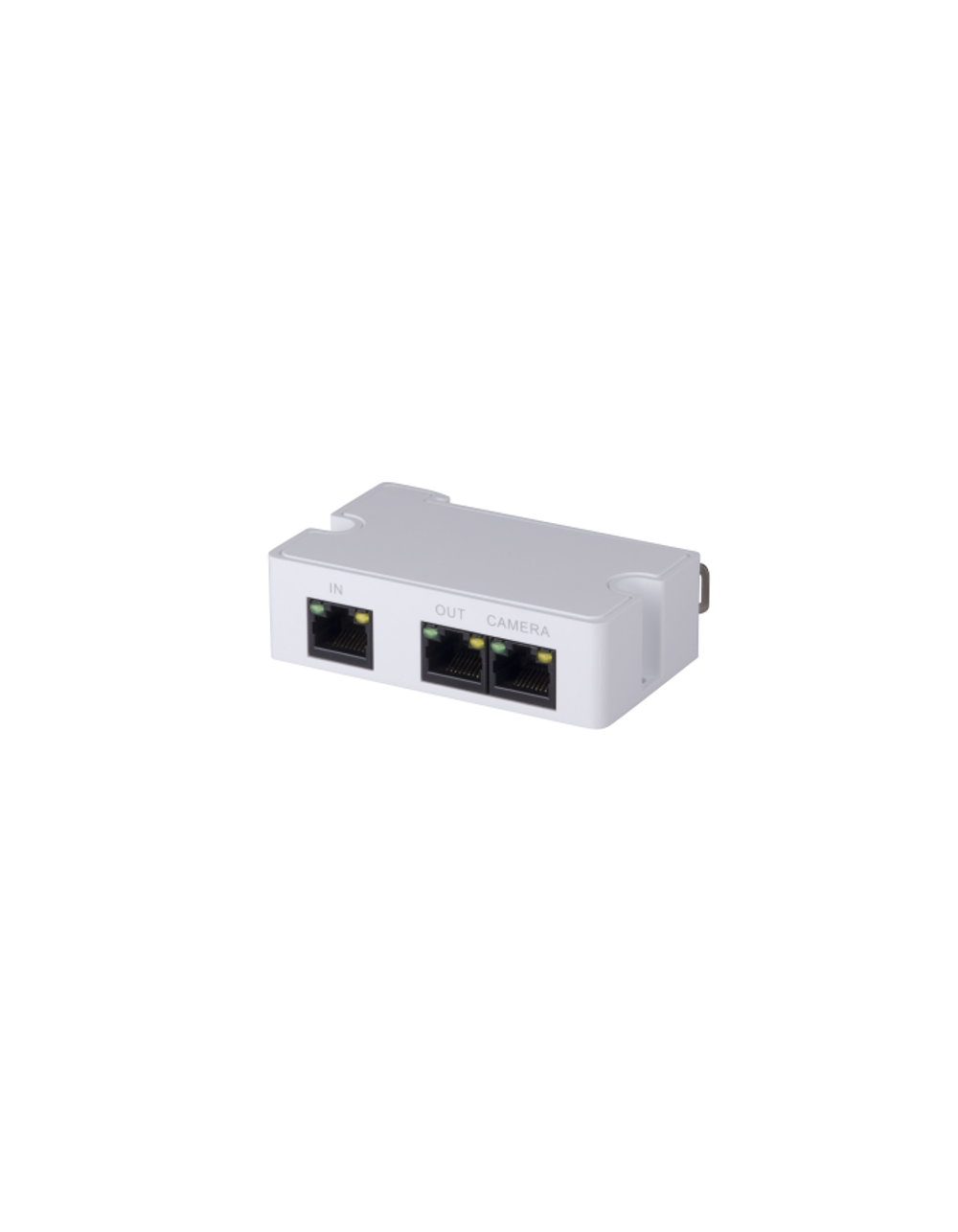 DAHUA Удлинитель PoE. Порты: 1 RJ45 10/100Мбит/с (вход, PoE/PoE+), 1 RJ45 10/100Мбит/с (выход на удлинитель, PoE/PoE+), 1 RJ45 10/100Мбит/с (выход на IP-видеокамеру, PoE); каскадное подключение до 2