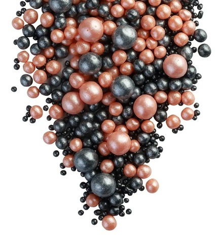 Посыпка рис воздушный "Жемчуг" персик/черный, 50 г