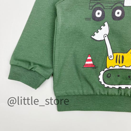 Лонгслив хлопковый "Машинки" хаки