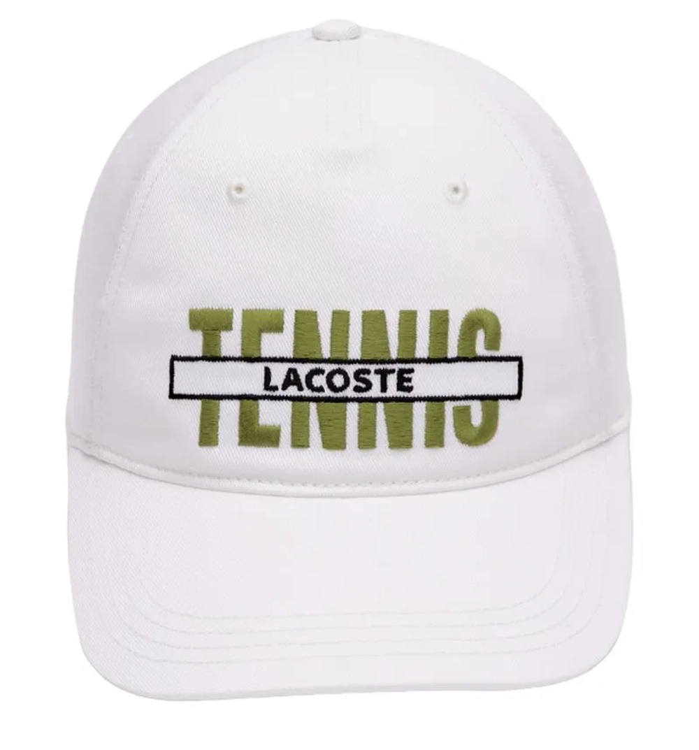 Теннисная кепка Lacoste Embroidered Cotton Gabardine - white