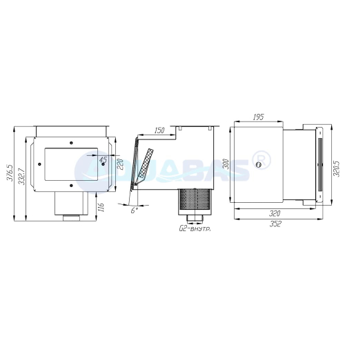 СК.20.4.1/1 Скиммер с удлиненной горловиной под углом 6 градусов 2" пленка AISI-316