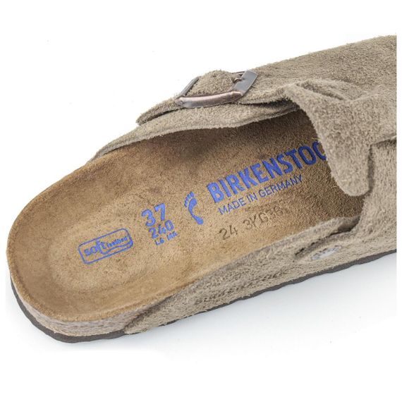 Мягкая стелька Birkenstock Boston для ног "тапочки серые, Узкие"