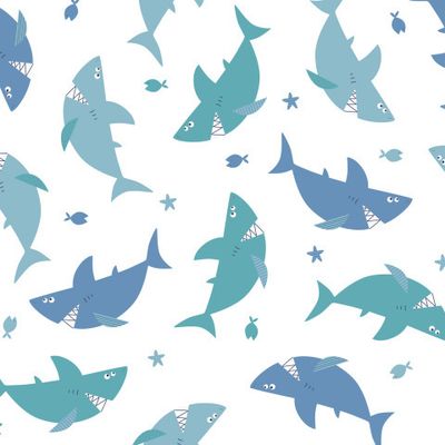 Акула на белом