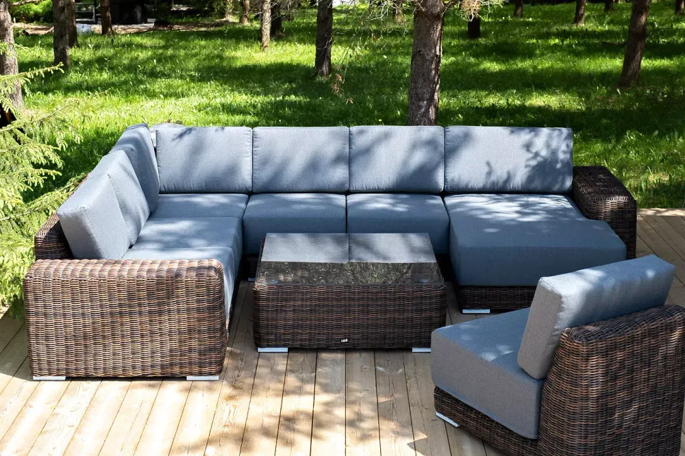 "Капри" трансформирующаяся лаунж-зона из искусственного ротанга, цвет коричневый