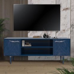 Тумба под ТВ Арт Колор leaves 155см Классик Сильвер Королевский синий