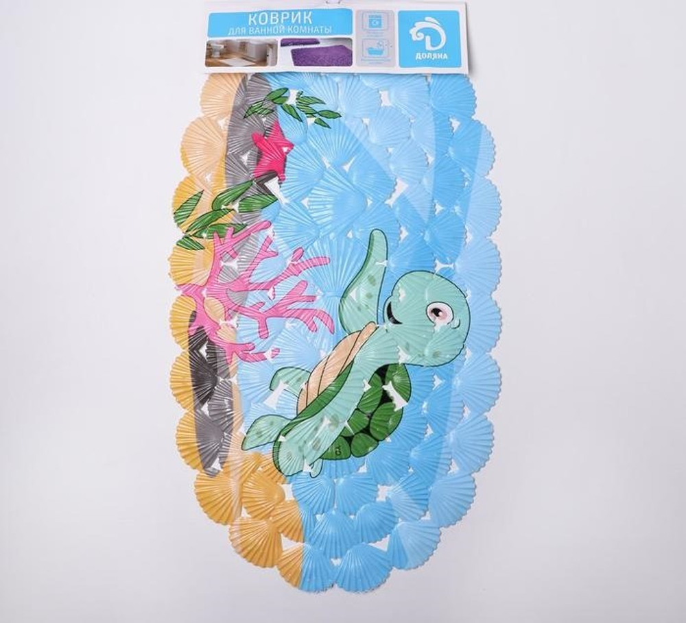 5139236 Коврик для ванны «Черепашка», 35×65 см, ракушка