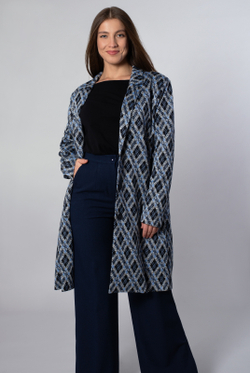 Кардиган 4146зп, голуб.чёрн. #225Гчр134146зп