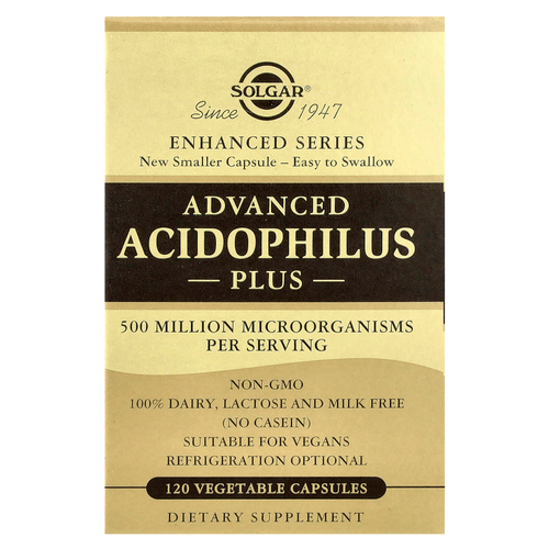 Solgar, Advanced Acidophilus Plus, 120 растительных капсул
