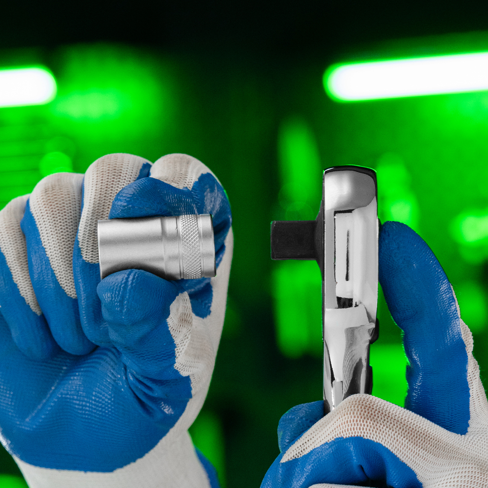 Ключ-трещотка 1/2", 45 зубьев, цельнометаллический, с быстрым сбросом, CrV, хром Сибртех