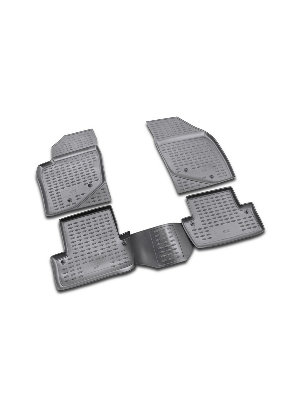 Коврики в салон для VOLVO S60 2001-2009, 4 шт. (полиуретан, серые) NLC.50.03.211
