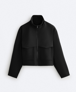 Oysho Куртка Boxy с эффектом неопрена, черный