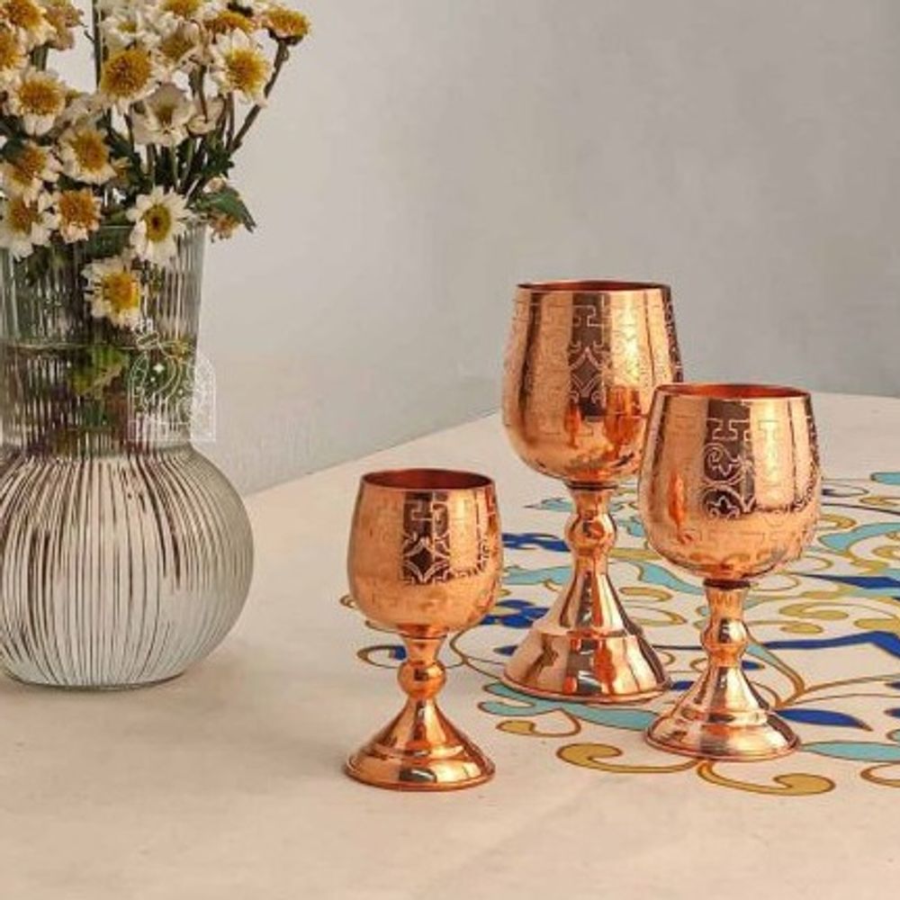 Набор из 6 медных кубков ручной работы Exirmes 30220374 Иран Набор из 6 медных кубков ручной работы Exirmes 30220374 Иран