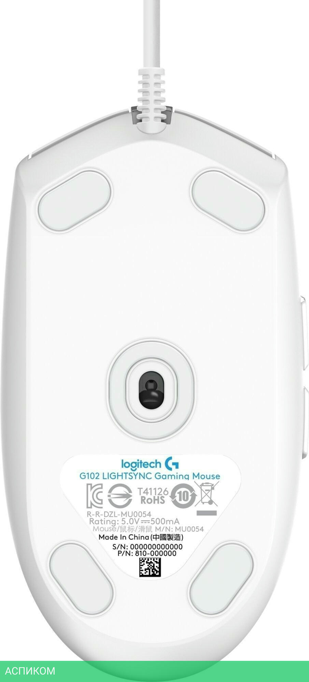 Мышь Logitech G102 LightSync белый (910-005809)