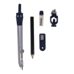 Циркуль 2в1: стержни и насадка под карандаш в наборе, точилка, пласт.футляр