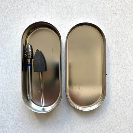 Лоток с крышкой из нержавеющей стали для фрез 80*35*12мм