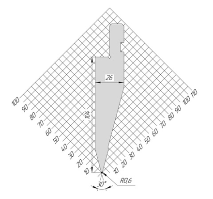 Пуансон AP 1193 30° H104 R0,6