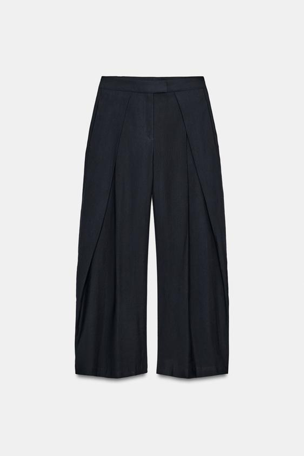 ZARA БРЮКИ WIDE-LEG С ЗАЩИПАМИ — ZW COLLECTION, МОРСКОЙ СИНИЙ