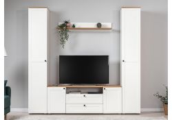 Модульная гостиная Опра белый шагрень / дуб золотой craft комплектация 2