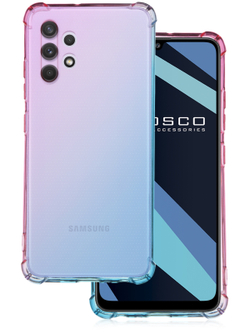 Чехол ROSCO для Samsung Galaxy A32 оптом (арт. SS-A32-HARD-TPU-PINK-BLUE)