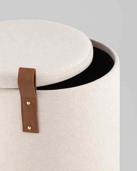 Пуф с ящиком Эркки рогожка S белый