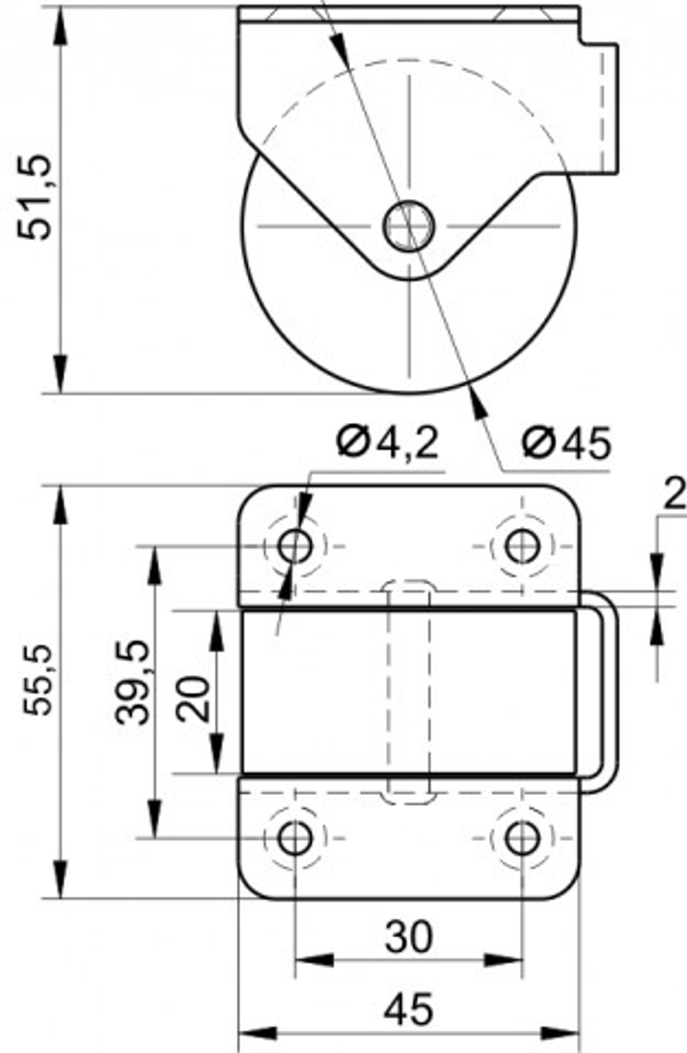 Колесо для мебели ролик для дивана 4 штуки