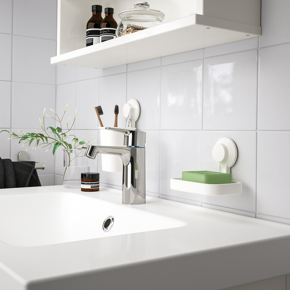 Мыльница с присосками IKEA TISKEN (ТИСКЕН), Белый