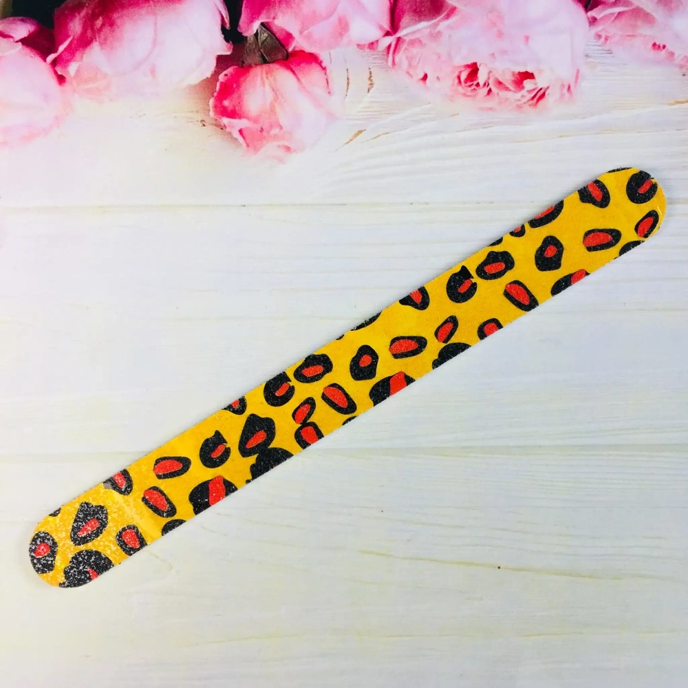 Пилка для ногтей наждачная в пакете «Ultramarine - леопард», прямая, цвет микс, 17,5*2